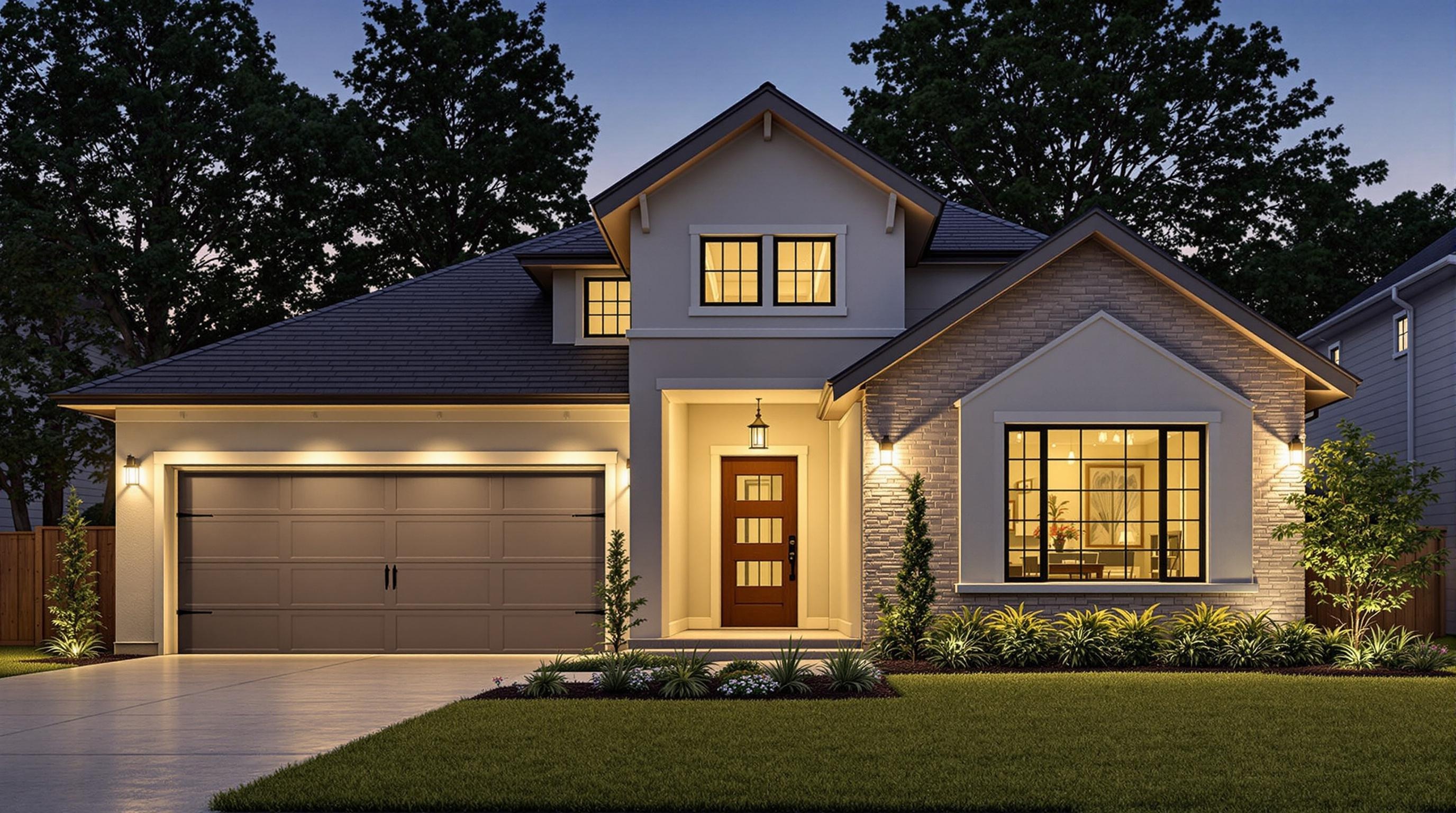 Stunning modern home exterior neighborhood San Bernardino California